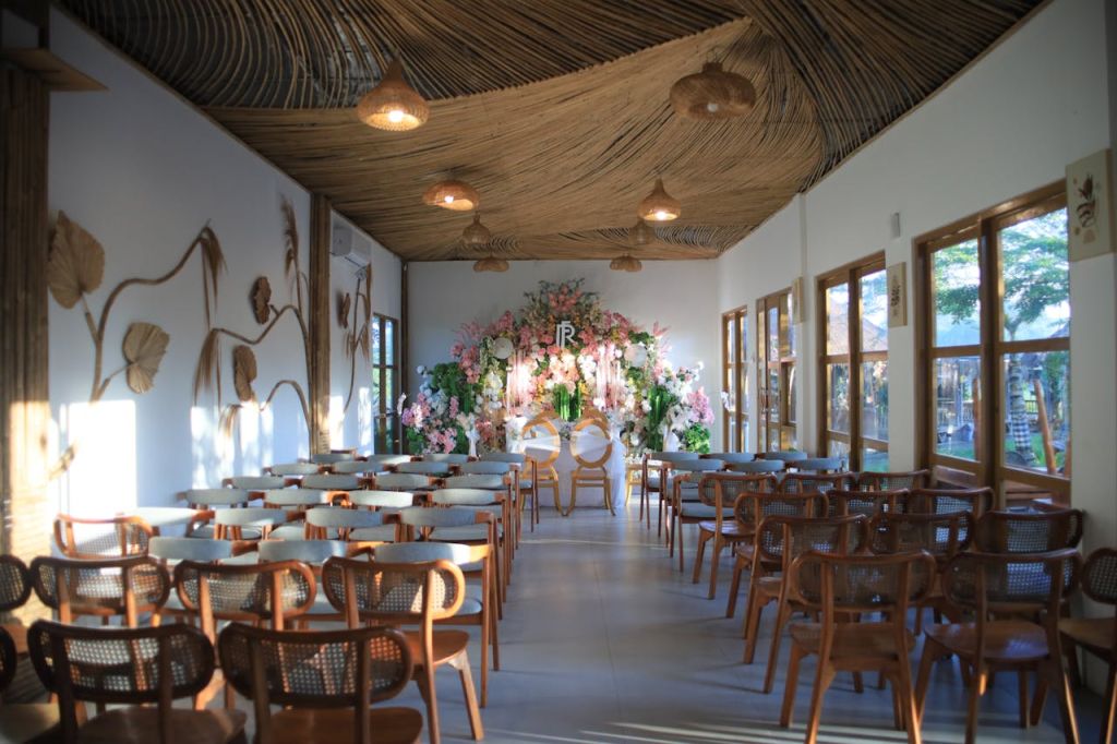 Location d'une salle de mariage décorée